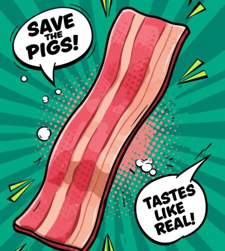 la vie reinvente le bacon vegetal avec humour